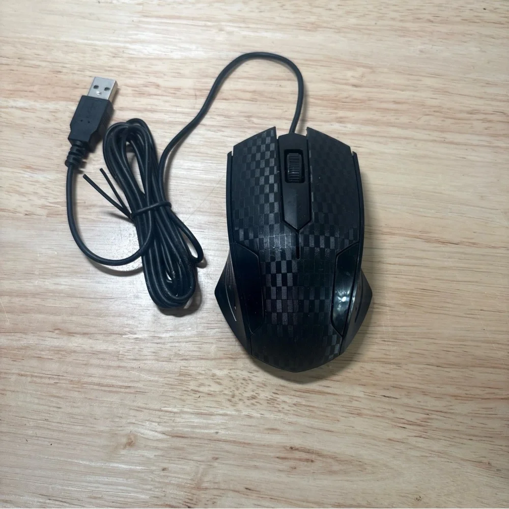 iMicro OPTICAL MOUSE Wired USB MO-159U Scroll Whell Black Carbon Fiber Design